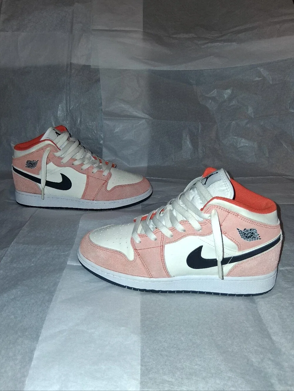 Jordan 1 Retro Orange Suede Sneakers, 7Y, Women 8.5